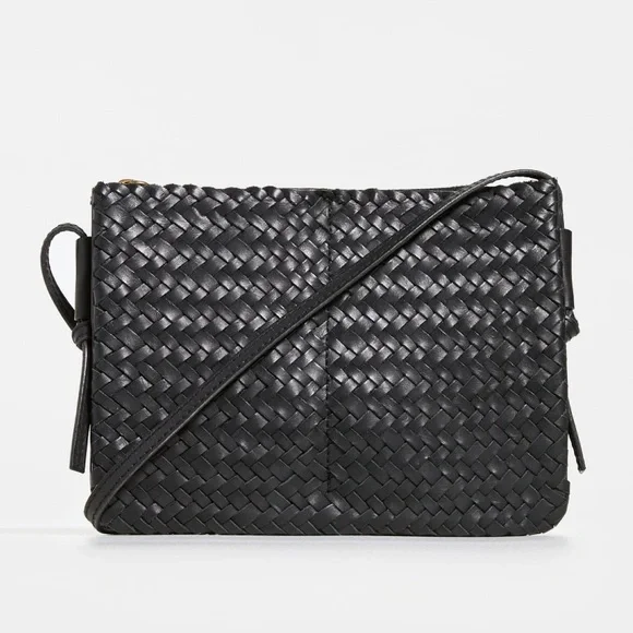 Madewell The Knotted Crossbody Bag in Black Woven Leather - Picture 1 of 10